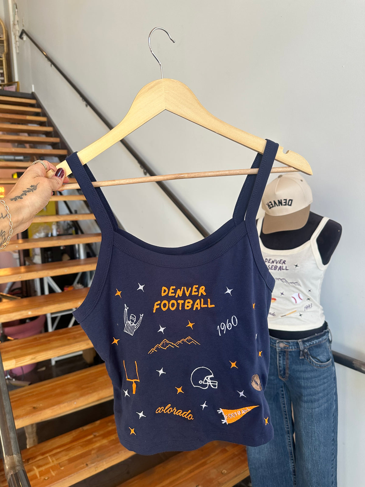 Denver Football Patchwork Tank