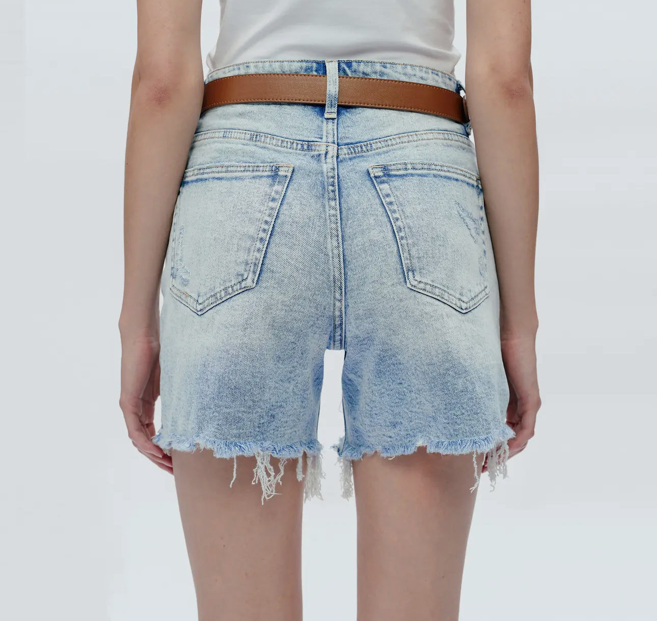 Distressed Denim Shorts
