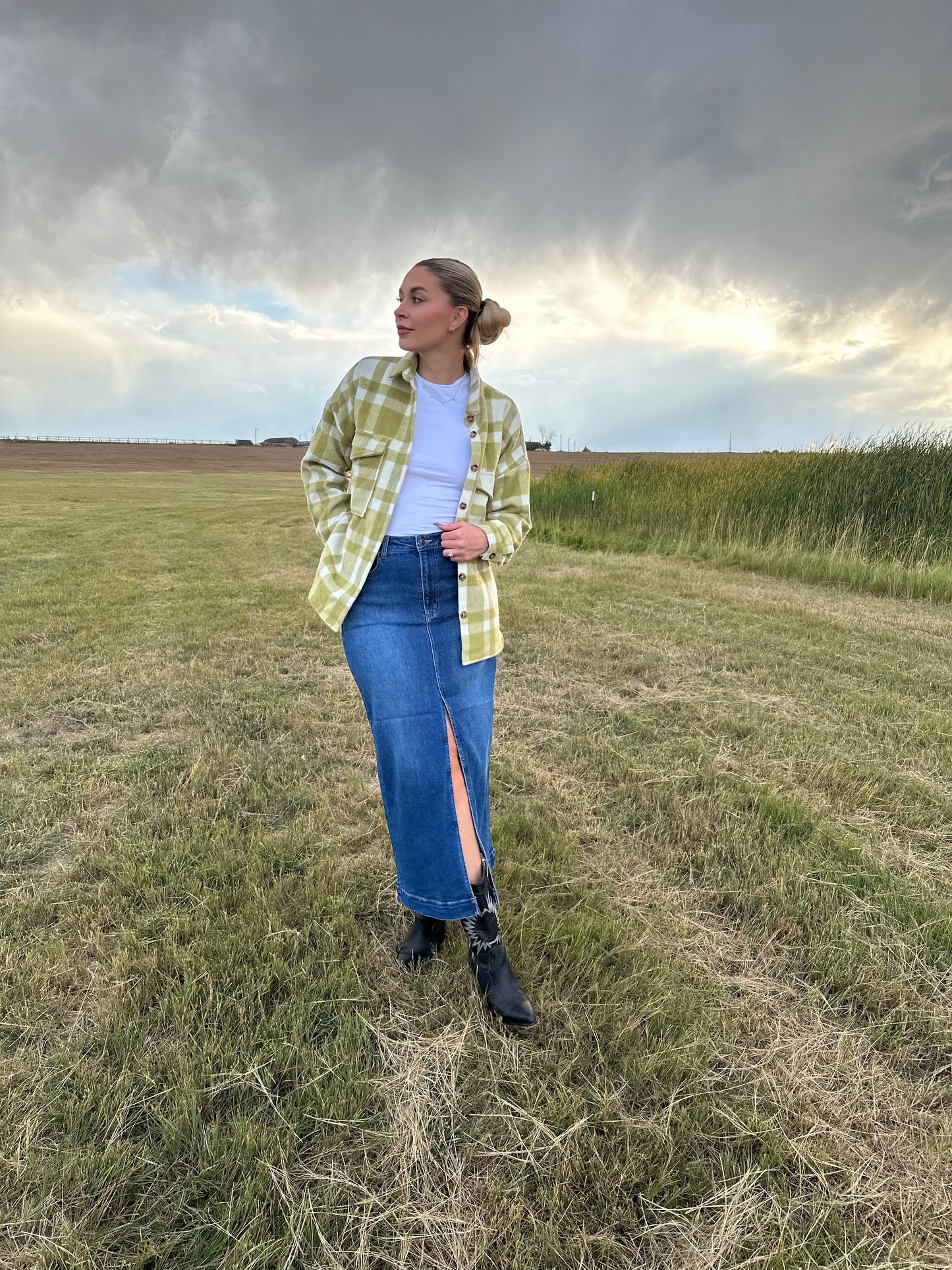 Adeline Denim Maxi Skirt