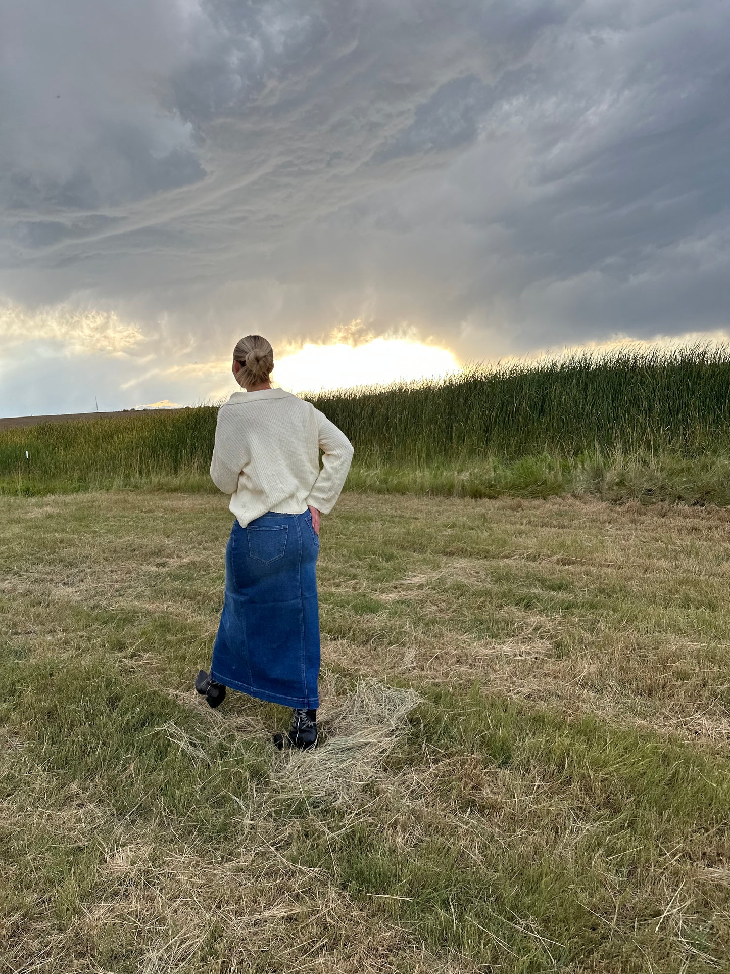 Adeline Denim Maxi Skirt