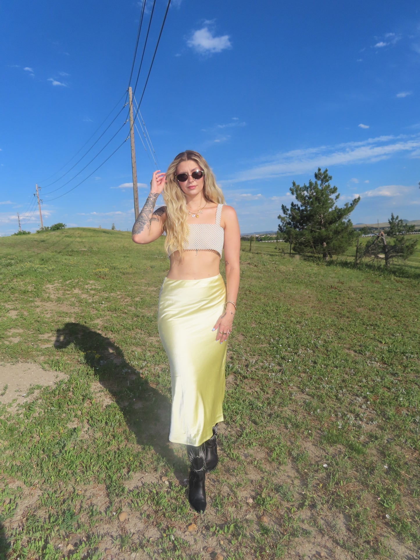 Lemon Drop Satin Skirt