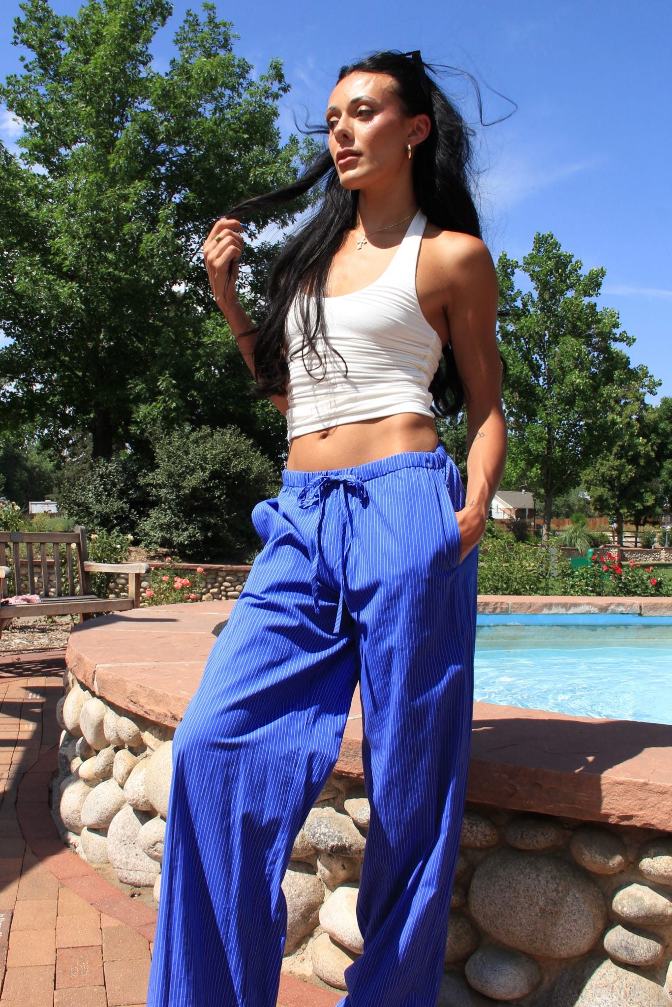 Dove Ruched Halter Top