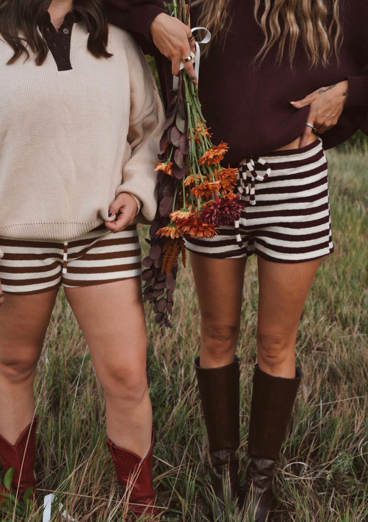 Marigold Sweater Striped Shorts