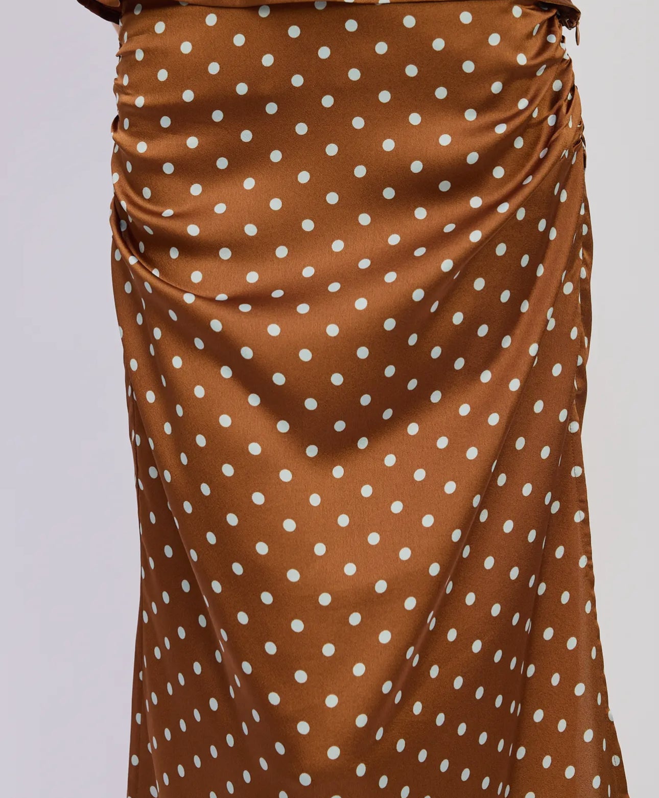 Coco Ruched Maxi Polka Dot Skirt