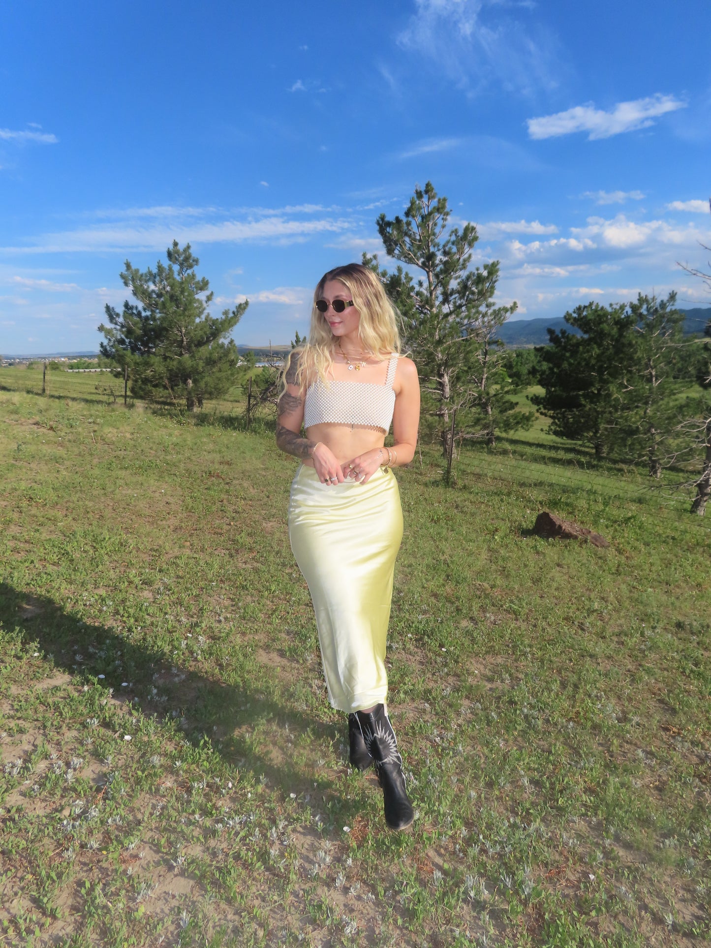 Lemon Drop Satin Skirt
