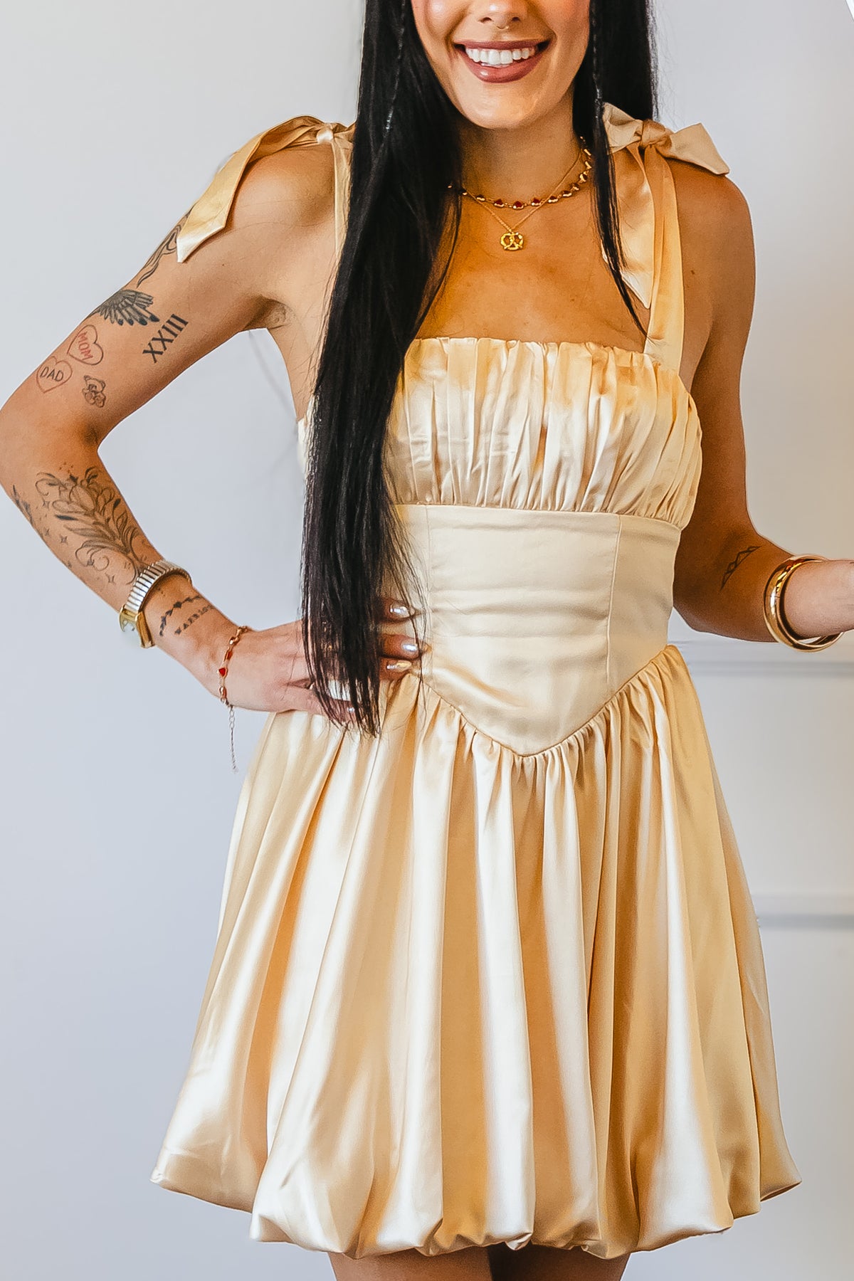 champagne mini dress Showers season:Continuity formal event Tip Top Kids 7014 Size:EU 48