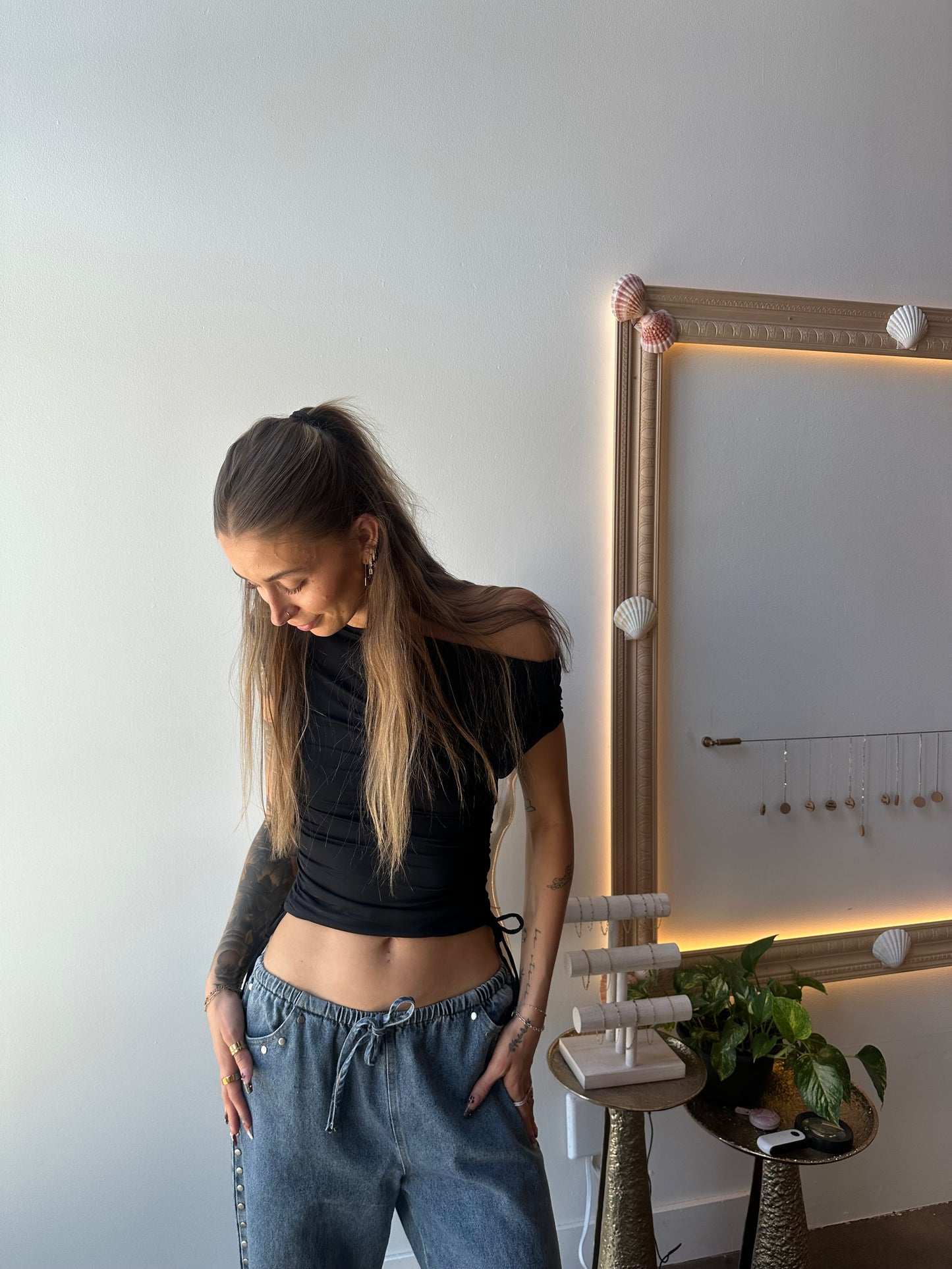 Ella Boat Neck Cowl Top