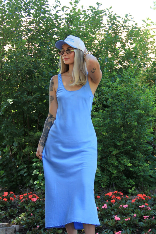 Ocean Waters Satin Dress