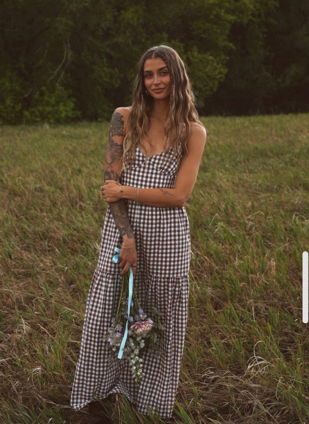 Madison Gingham Maxi Dress