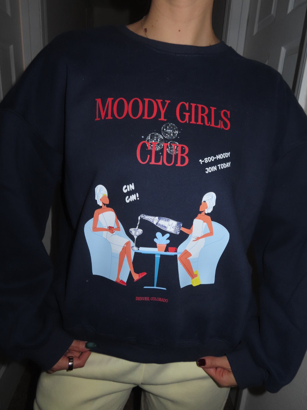 Moody Girls Club Spa Day Crewneck