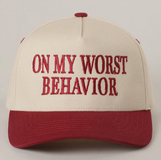 On My Worst Behavior Trucker Hat