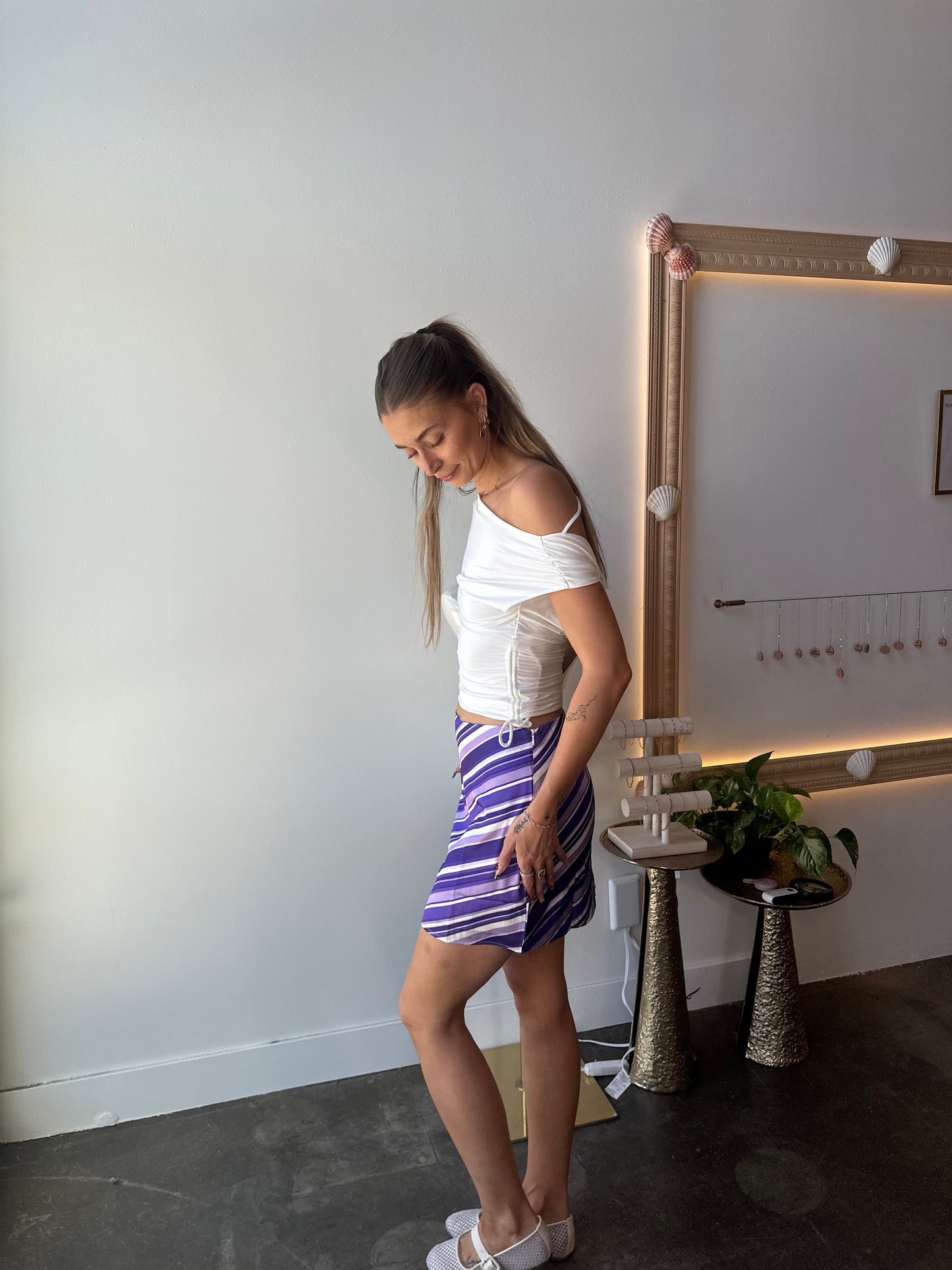 Lauren Striped Mini Skirt