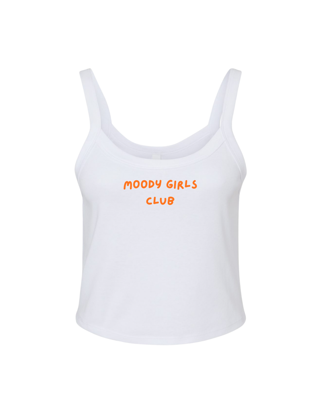 Embroidered Spaghetti Strap Tank - White