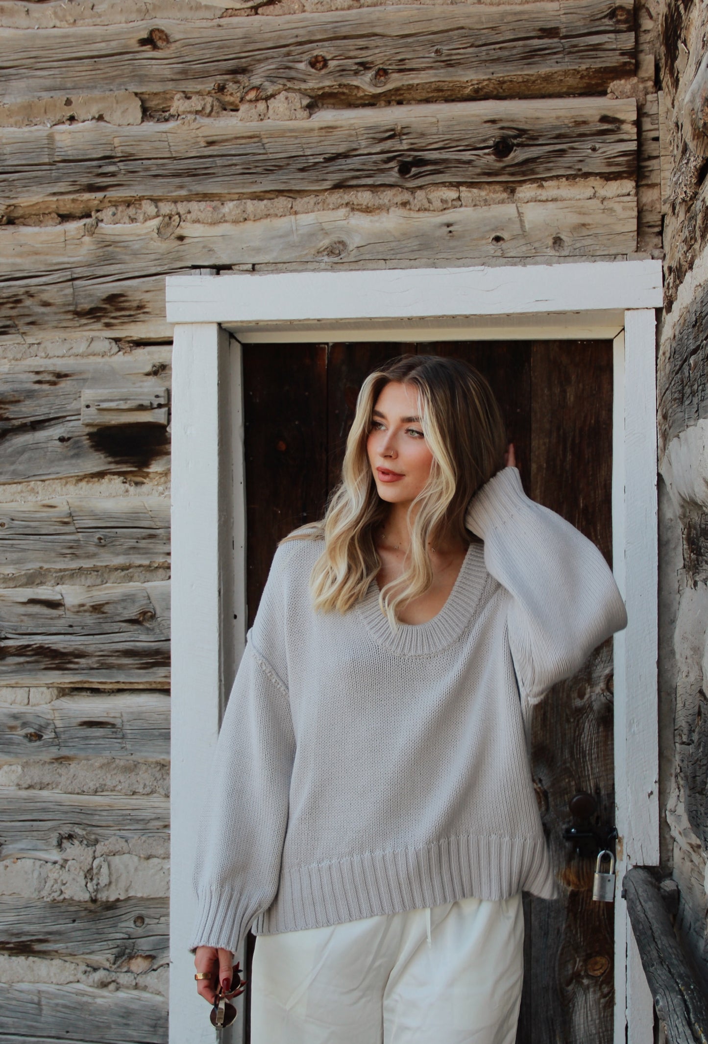 Indie Scoop Drop Neck Sweater