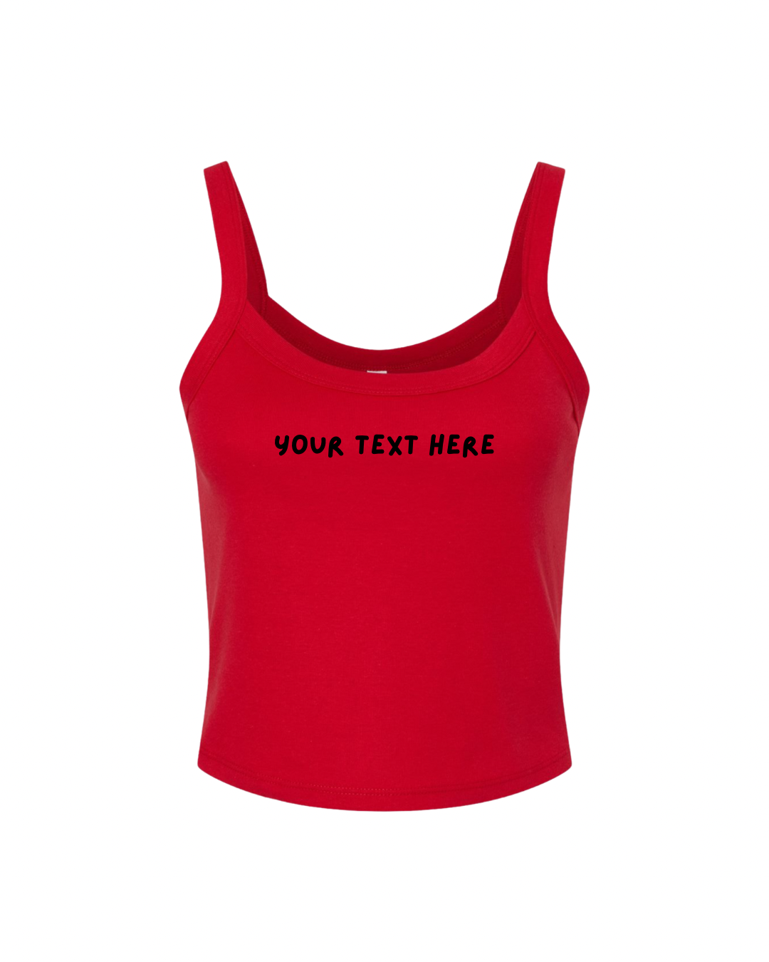 Embroidered Spaghetti Strap Tank - Red