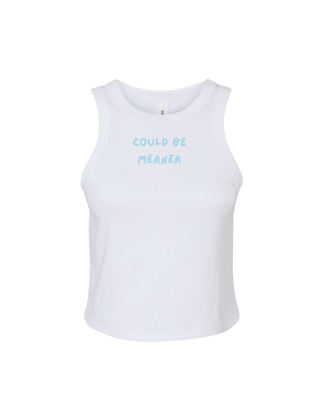 Embroidered High Neck Tank - White