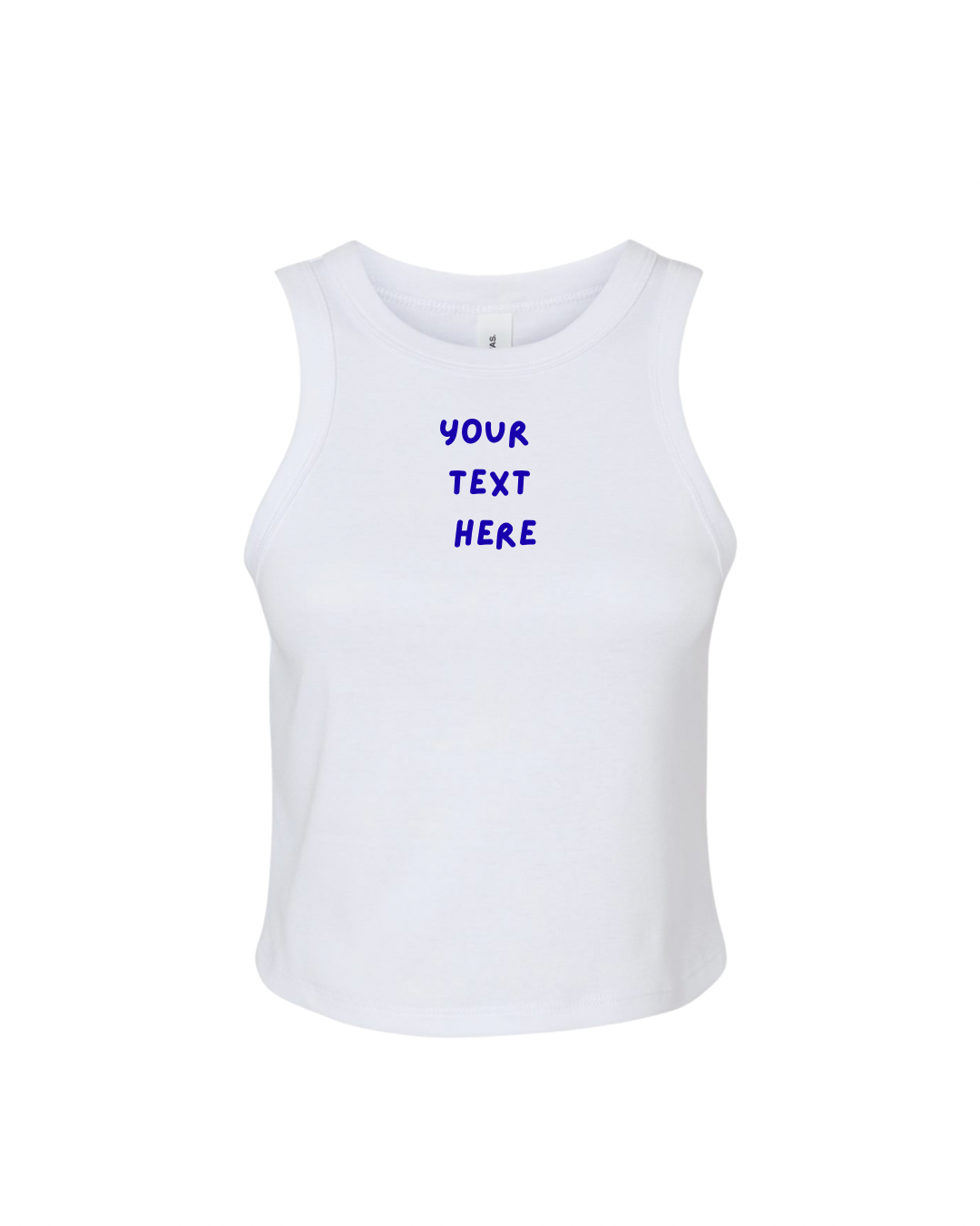 Embroidered High Neck Tank - White
