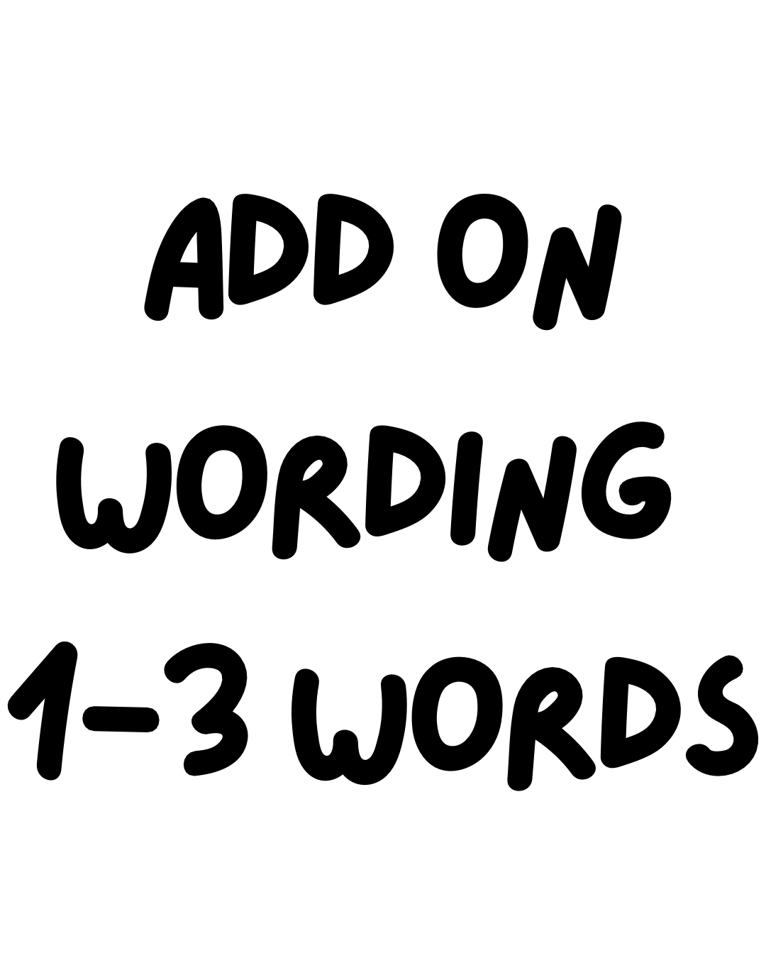 Additional Wording 1-3 Words