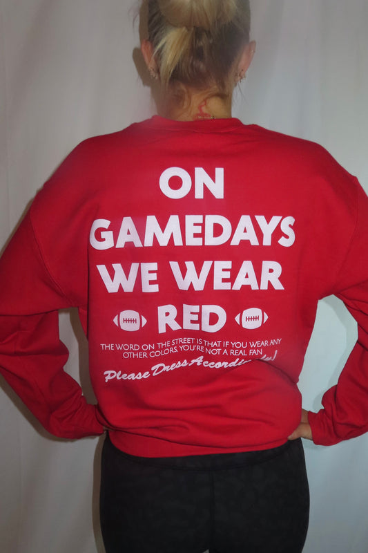 Game Days in Red Crewneck