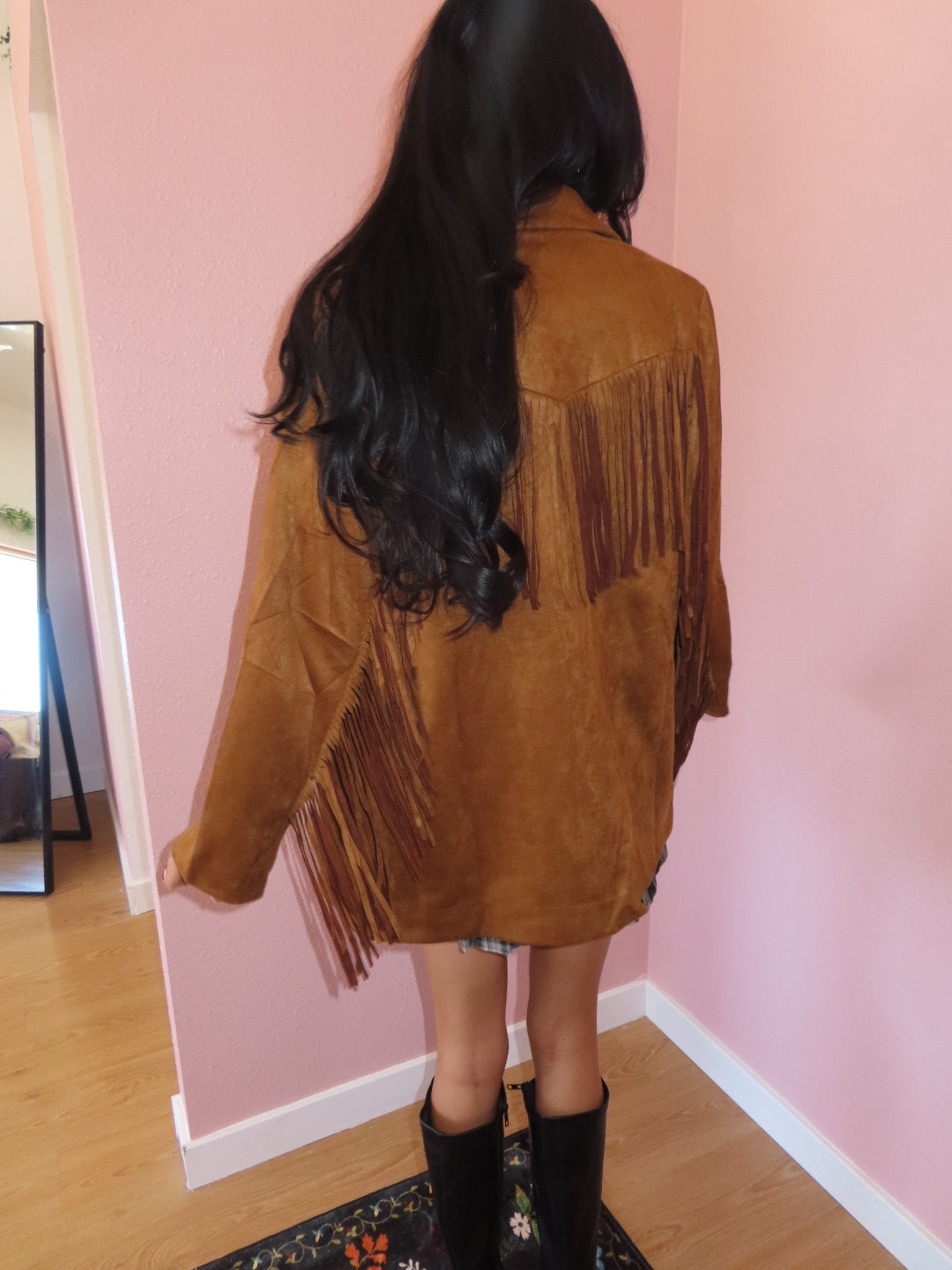 Hattie Suede Fringe Blazer
